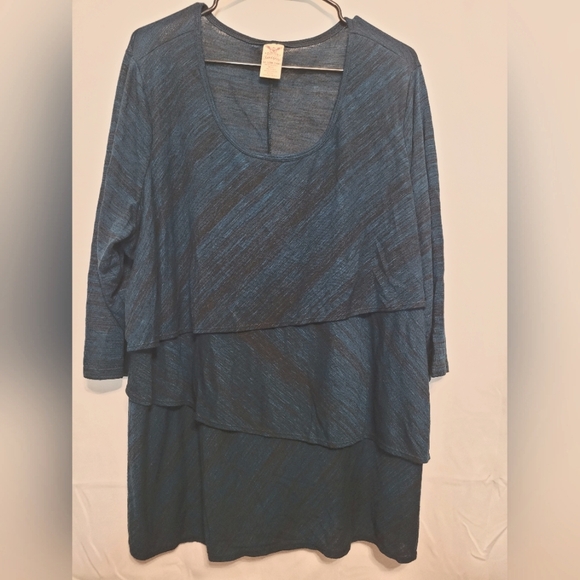 Faded Glory Tops - Faded Glory 3x 22w-24w blue and black shirt